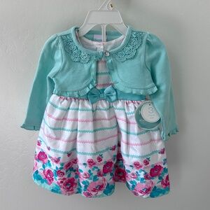 Dress with cropped sweater and bloomer